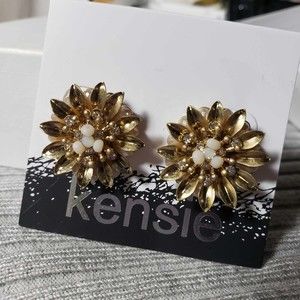 Kensie Gold Tone Fashion Jewelry Fashion Pierced Earrings NWT